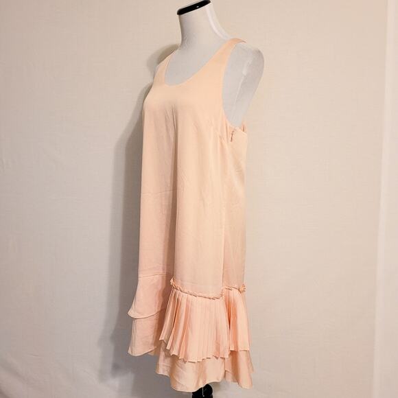 Banana Republic Asymmetric Flutter Hem Sleeveless Dress Blush Pink 8 - Picture 2 of 8
